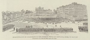Demonstratie door anarchisten op het Piazza di Porta San Giovanni, Rome, op 1 mei 1891 door James A. Shearman